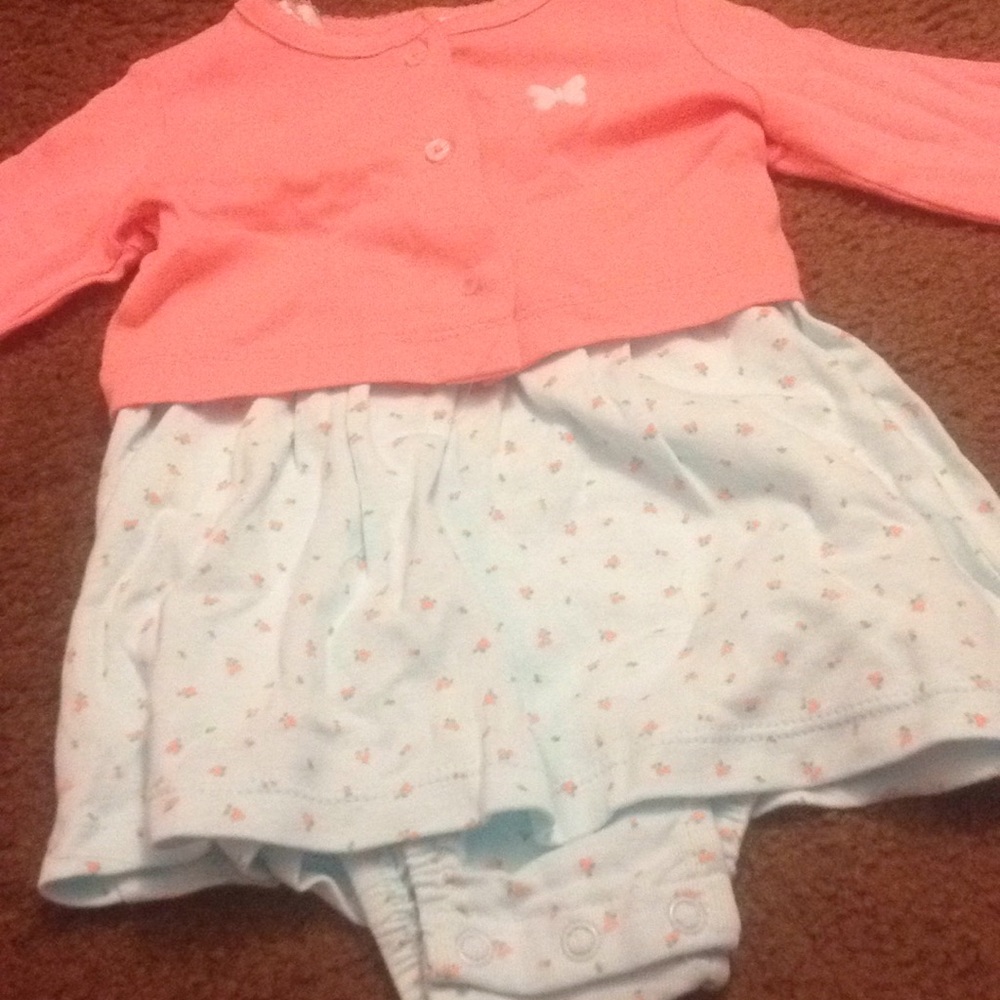 Baby Girls Berry Dress and Pink Cardigan